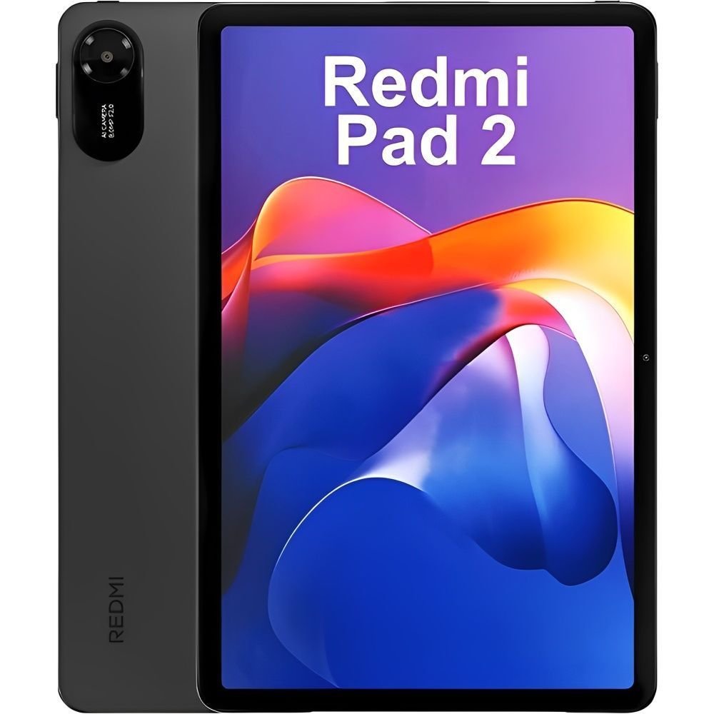Tablet Xiaomi Redmi Pad 2 na cor cinza com tela de 11 polegadas.